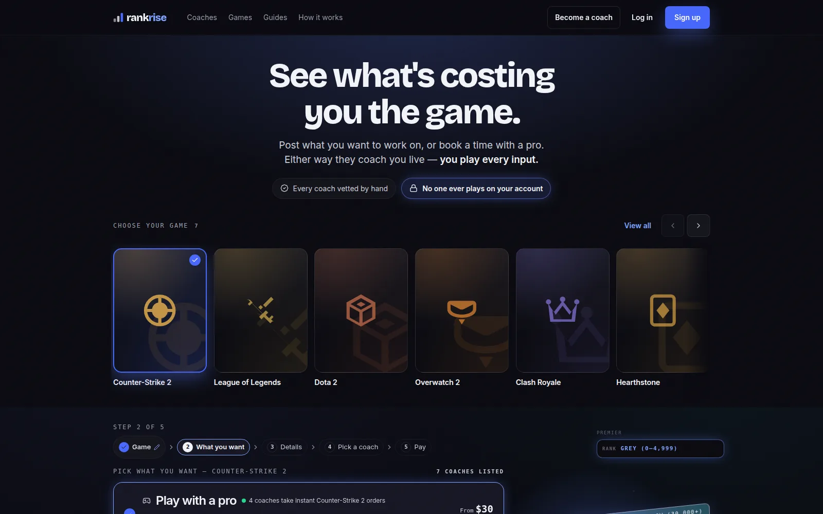rankrise — Esports coaching by vetted coaches.